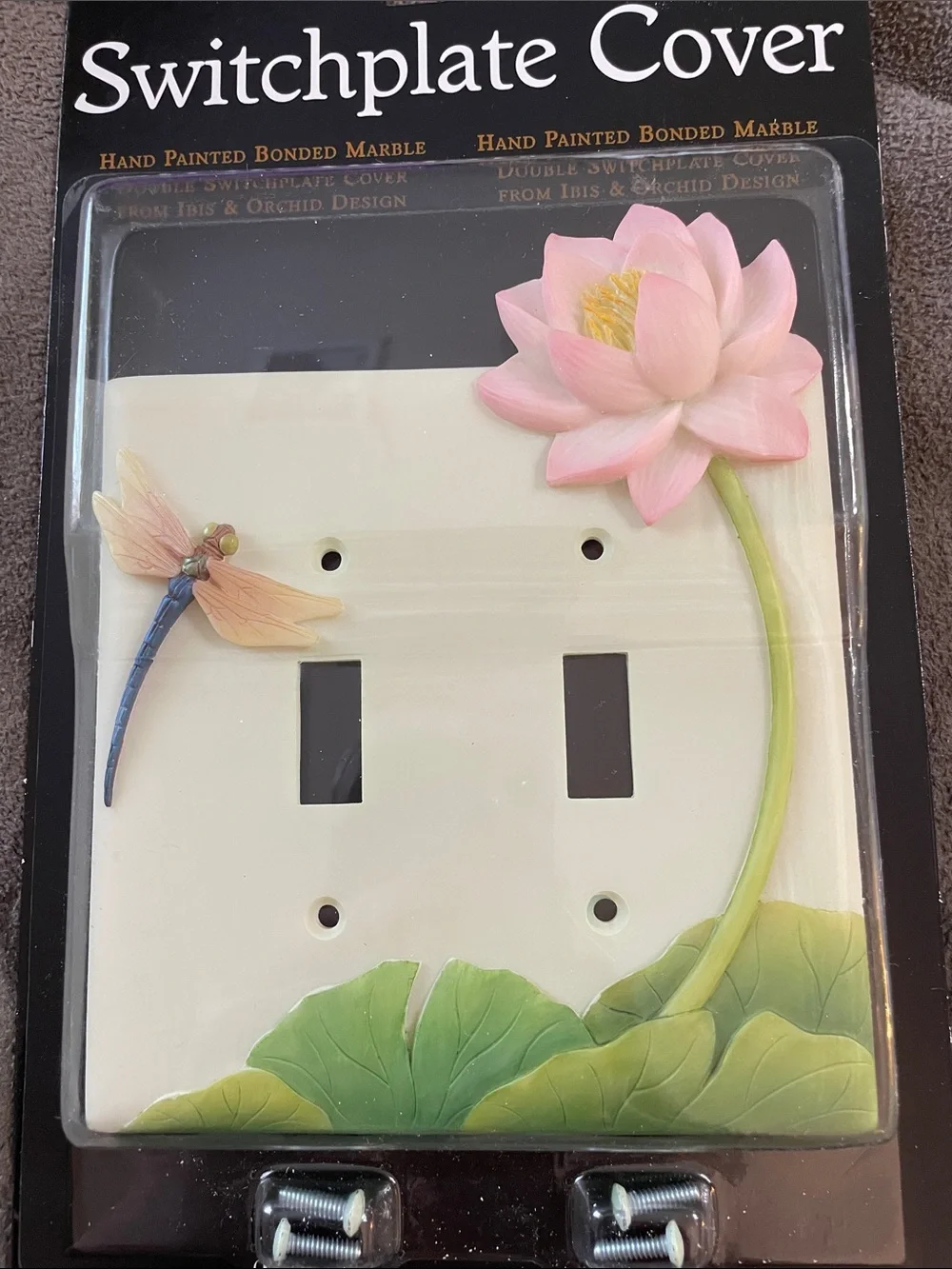 Ibis & Orchid Pink Lotus and Dragonfly Decorative Switchplate Cover